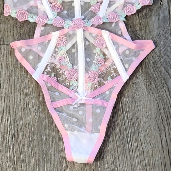 New!For Love and Lemons Pointelle Rose's Teddy - Picture 9 of 15